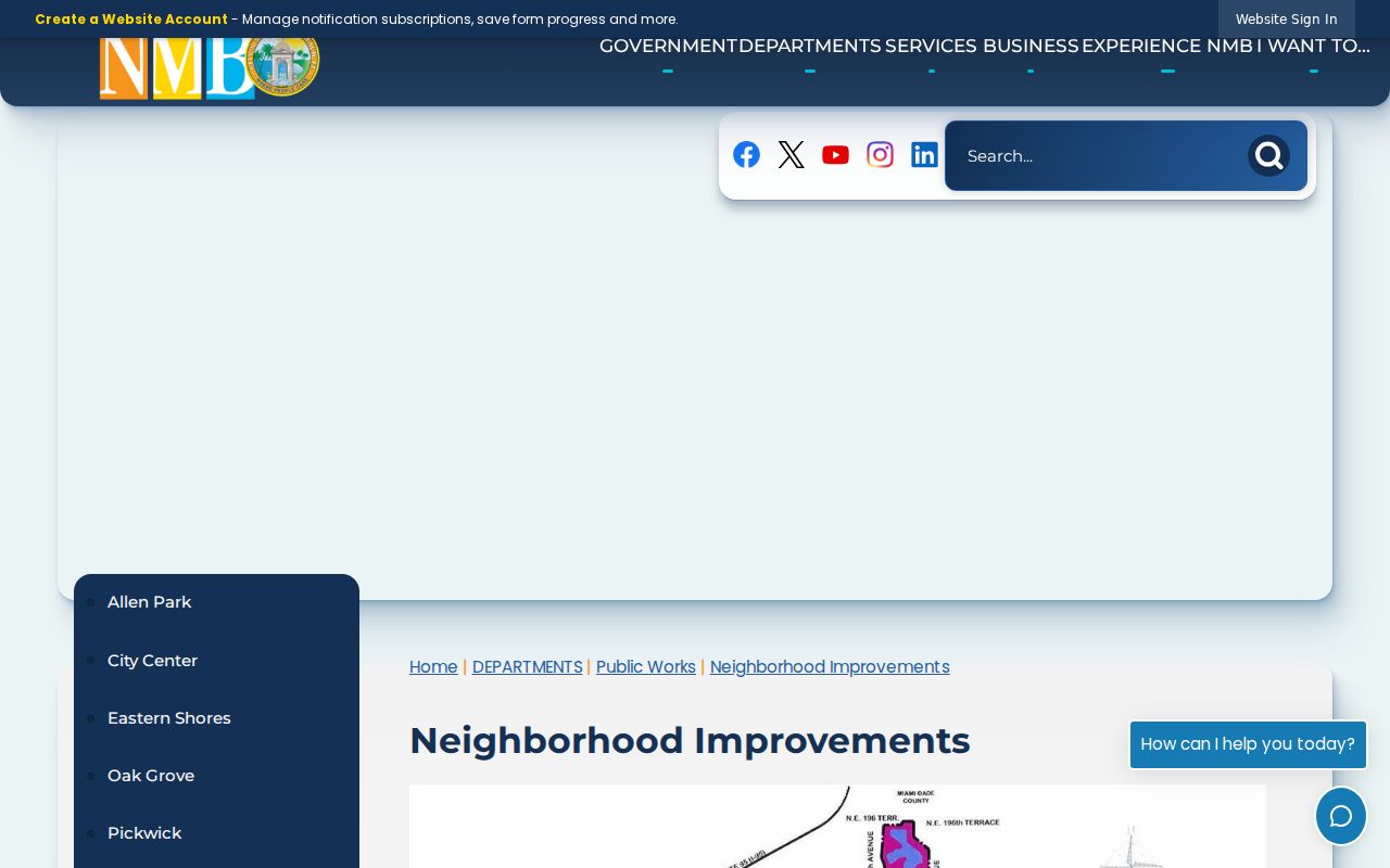 North Miami Beach official neighborhood names and boundary descriptions