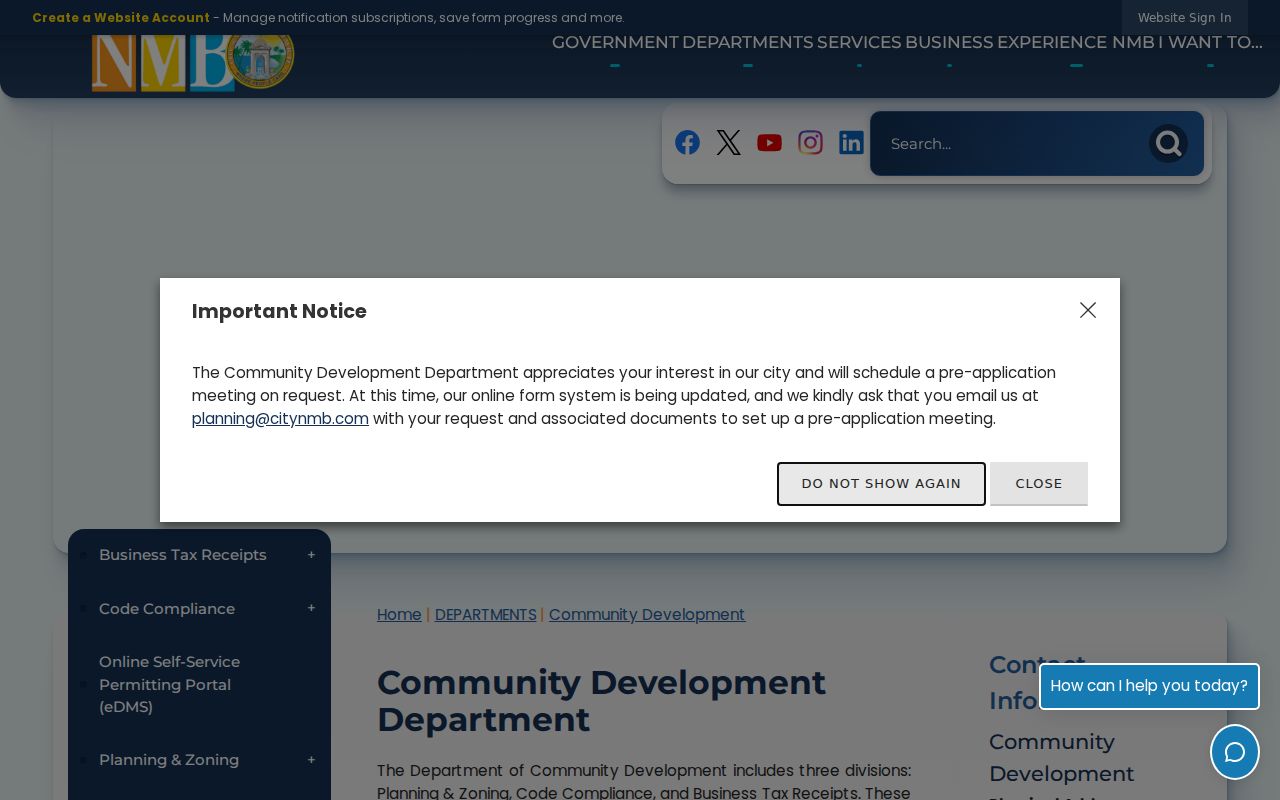 North Miami Beach Community Development address records and services
