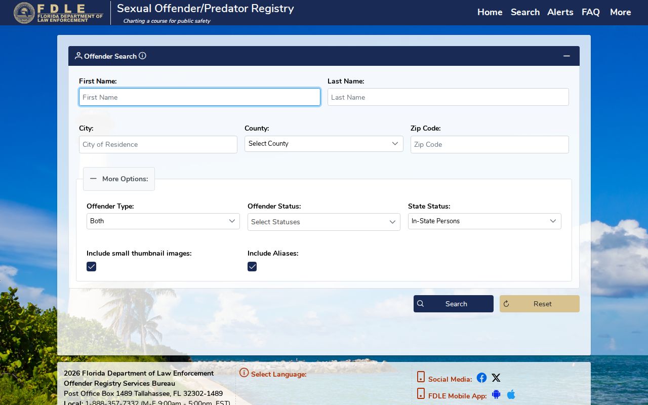 North Miami Beach ZIP code directory FDLE ZIP search